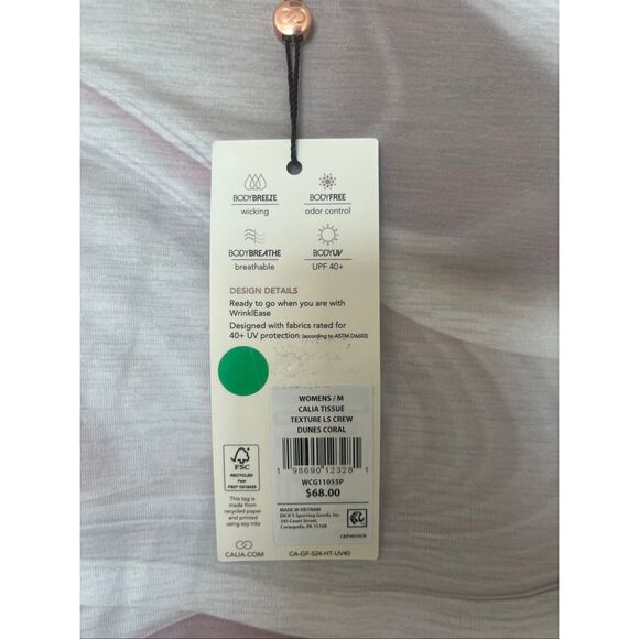 CALIA Women's Tissue Texture Long Sleeve Golf Crew NEW NWT - Picture 7 of 9